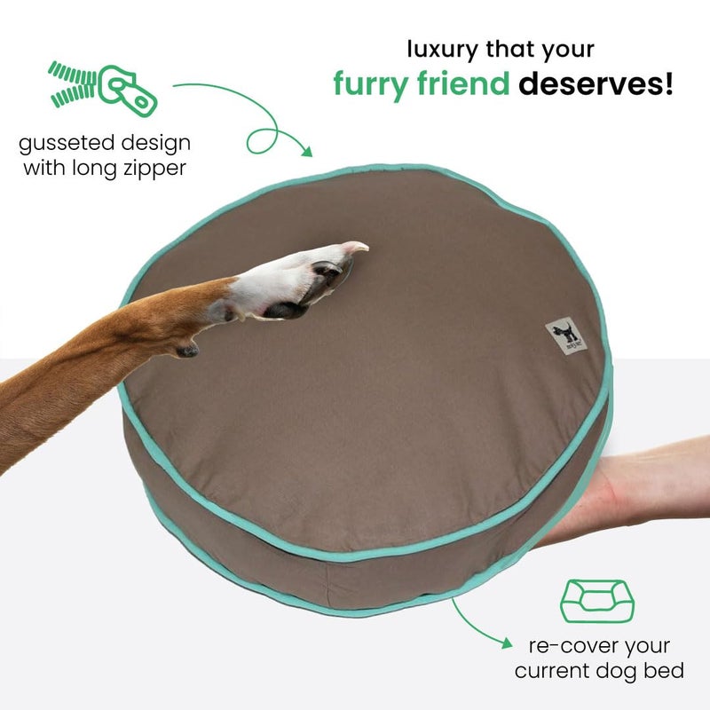 Molly Mutt Petite Dog Duvet Cover - Round - Wild Horses Print - Measures 20â€™â€™ x 4â€™â€™ - 100% Cotton - Durable - Breathable - Sustainable - Machine Washable Dog Bed Cover - Pre-Shrunk - Image 5